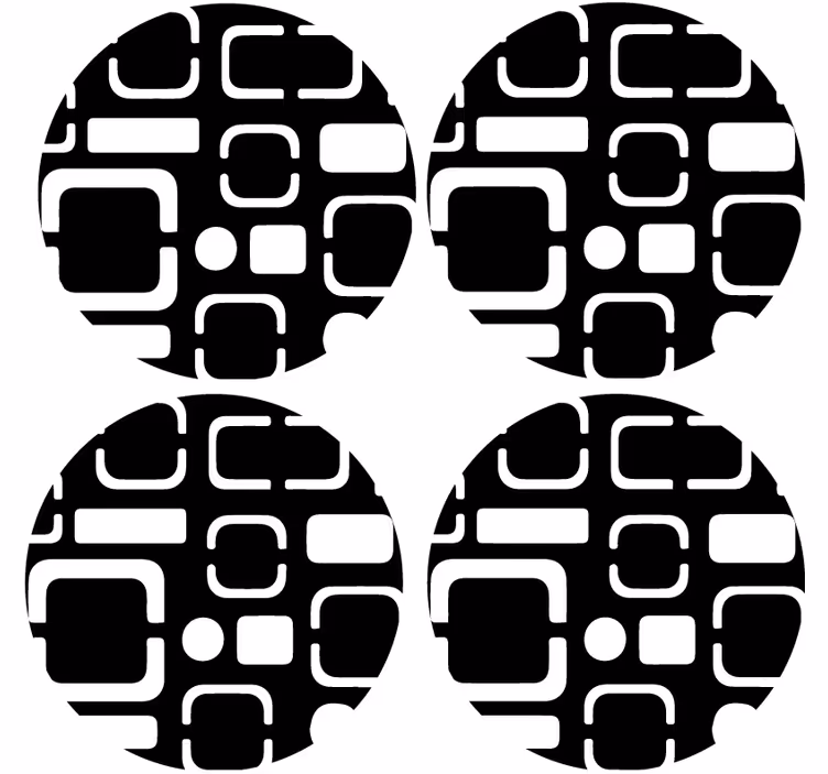 Podkładka pod kubek z wzorami geometrycznymi czarnymi - TenStickers