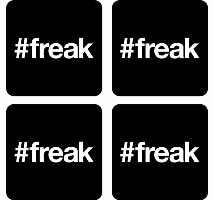 Podstawka pod kubek geek z czarnym tłem i hashtagiem - TenStickers