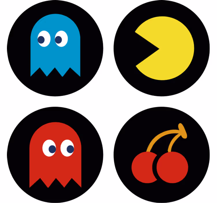 Podstawka pod kubek geek kolorowe retro ikony - TenStickers
