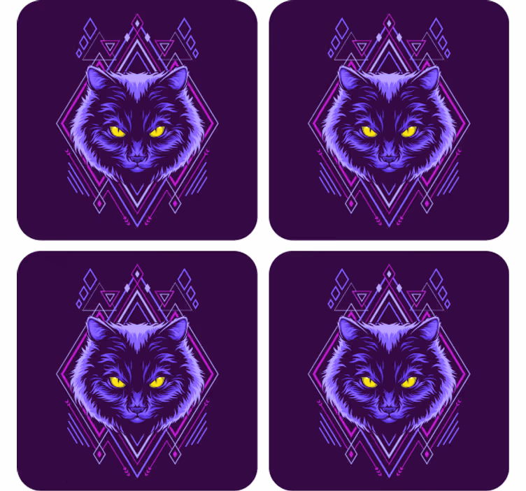 Nowoczesna podkładka pod kubek Kot boho - TenStickers