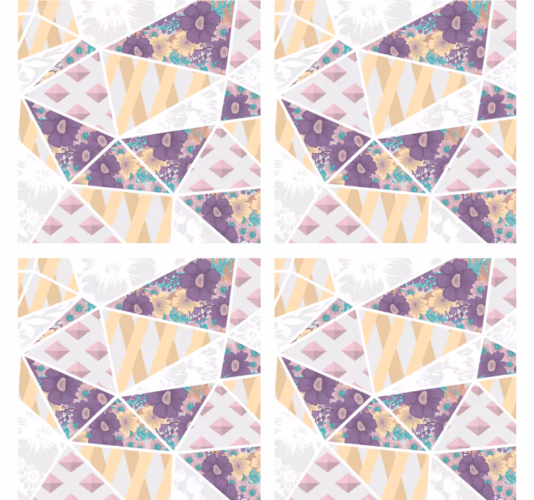 Podkładka pod kubek z wzorami geometrycznymi kwiatów - TenStickers