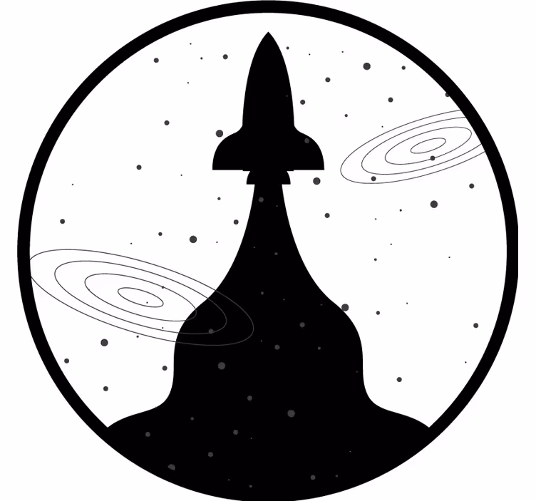 Podstawka pod kubek geek sylwetka rakiety z gwiazdami - TenStickers