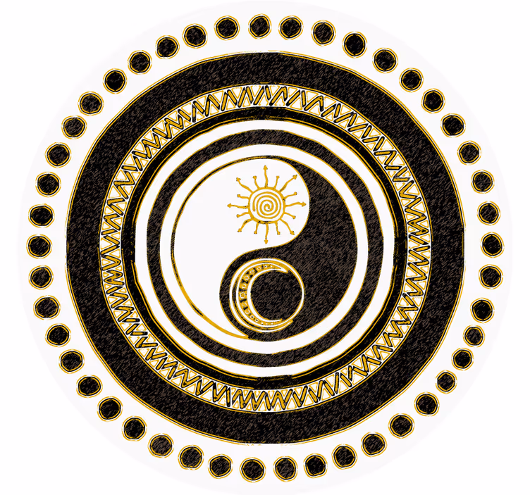 Podstawka pod kubek geek wzór okrągłego yin yang - TenStickers