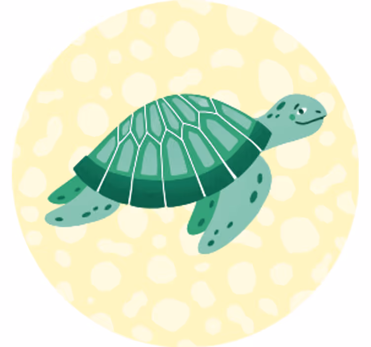 Nowoczesna podkładka pod kubek ilustracja wesołej żółwicy - TenStickers