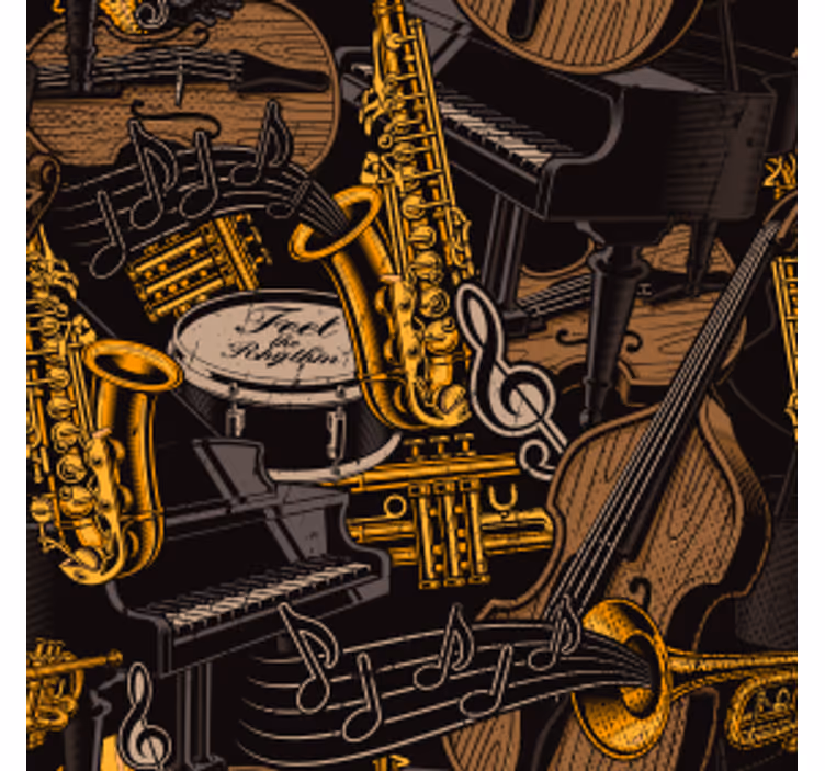 Podstawka pod kubek geek wzór z instrumentami muzycznymi - TenStickers