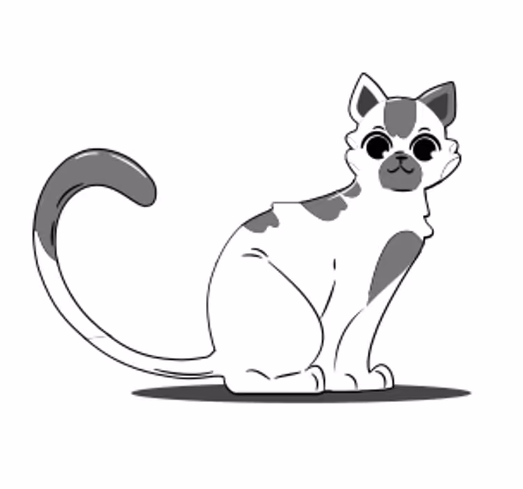 Vintage podstawki pod kubek Narysowany kot - TenStickers