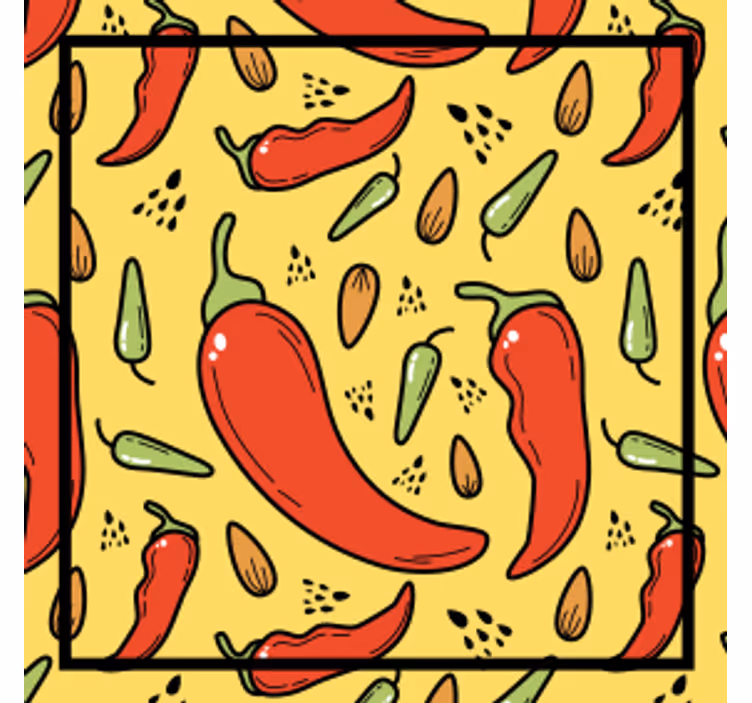 Nowoczesna podkładka pod kubek wzór z papryczkami chili - TenStickers