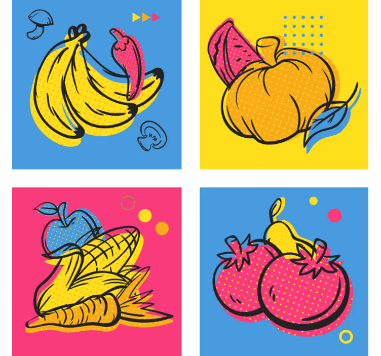 Nowoczesna podkładka pod kubek z kolorowymi owocami - TenStickers