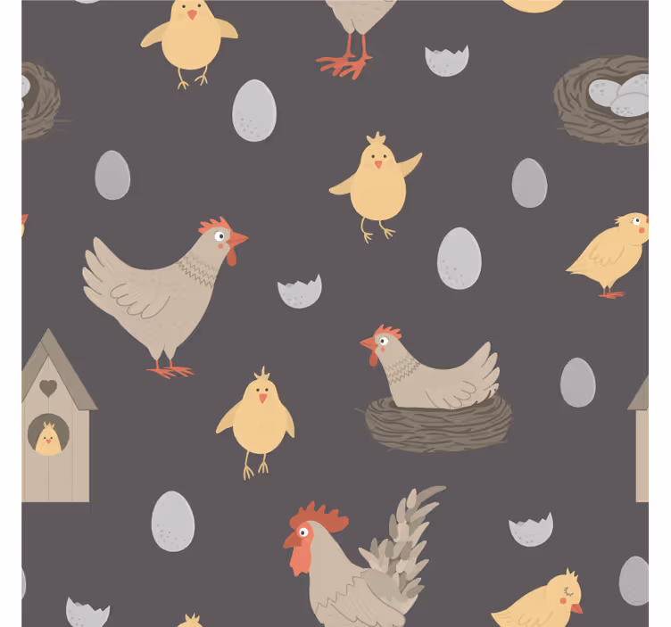 Podstawka pod kubek geek wzór z kurczakami i jajkami - TenStickers