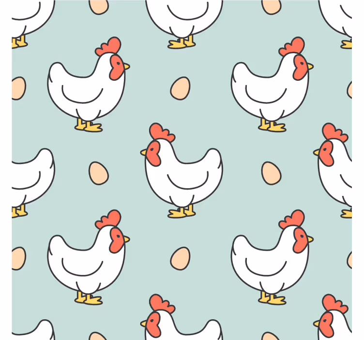 Nowoczesna podkładka pod kubek motyw kur i jajek - TenStickers