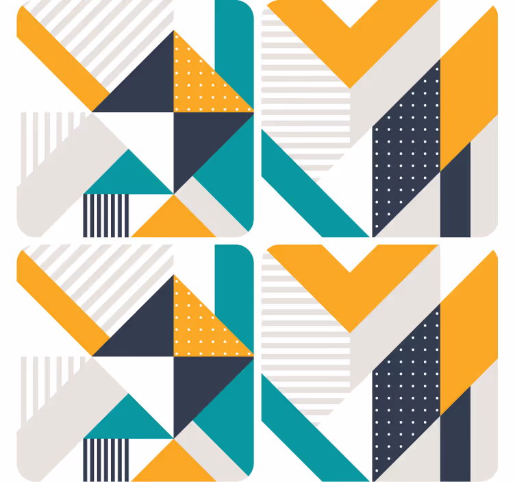 Nowoczesna podkładka pod kubek wzory geometryczne w kolorze - TenStickers