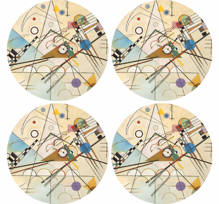 Podkładka pod kubek z wzorami motyw geometryczny okrągły - TenStickers