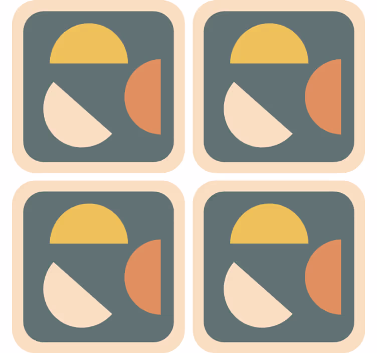 Podstawka pod kubek geek w geometryczne kolorowe kształty - TenStickers