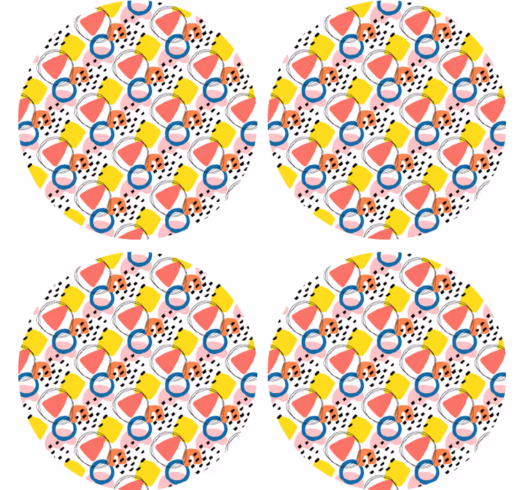 Podstawka pod kubek geek kolorowe abstrakcyjne kształty - TenStickers