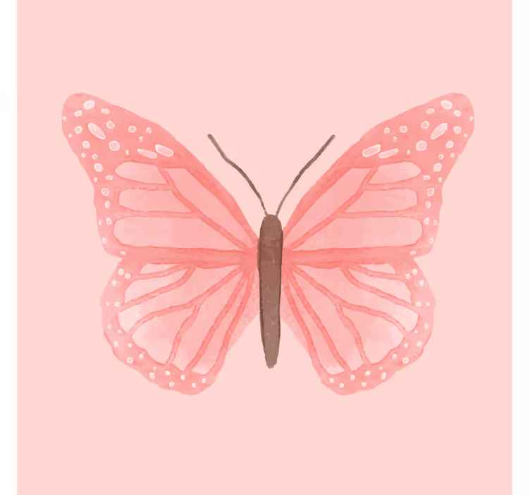 Vintage podstawka pod kubek ilustracja różowej motylka - TenStickers