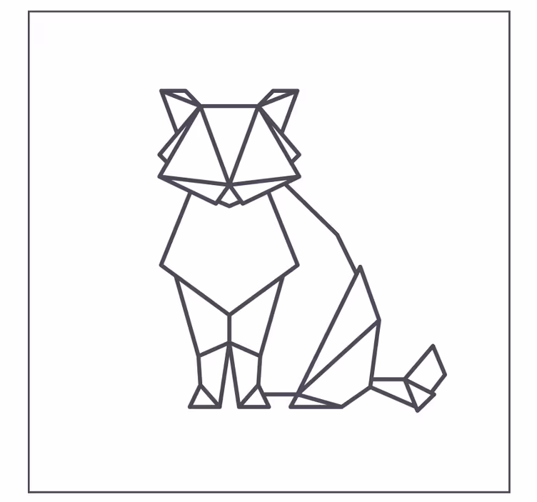 Podstawka pod kubek geek figurka geometrycznego kota - TenStickers