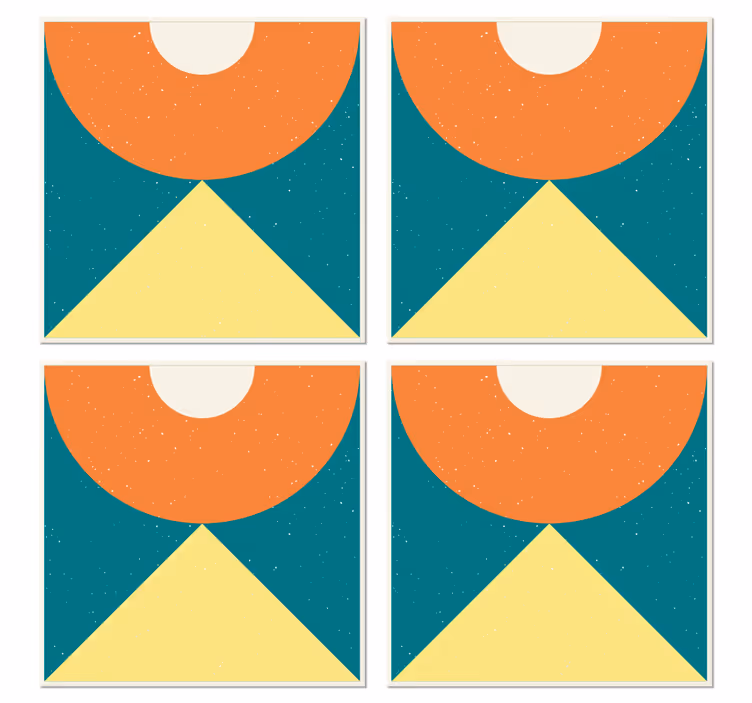 Vintage podstawki pod kubek Kolorowy styl vintage - TenStickers