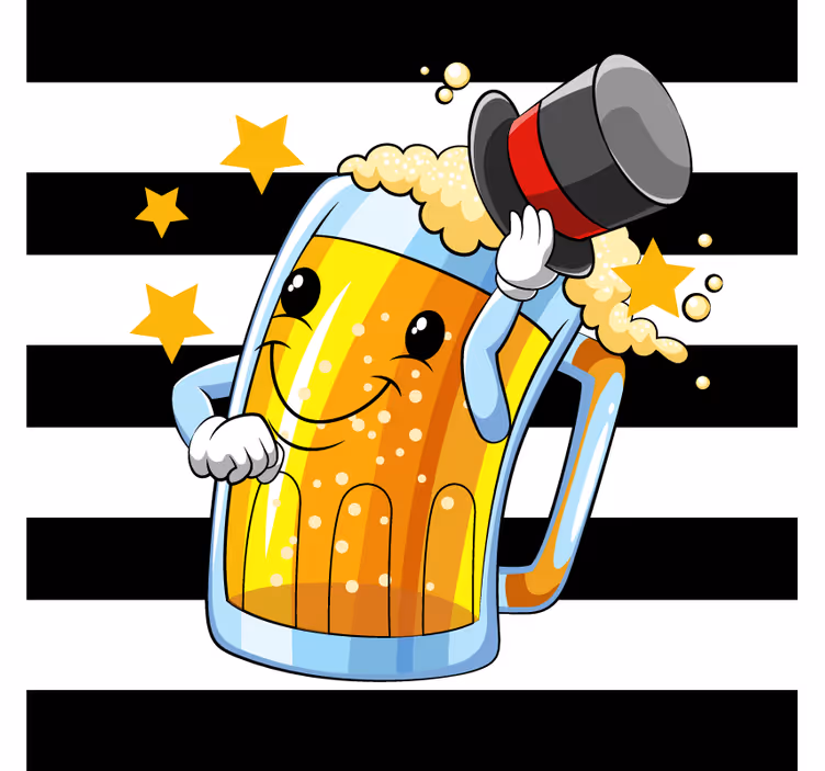 Podkładka pod piwo wesoły mascot kufla - TenStickers