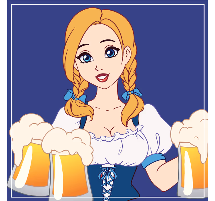 Podkładka pod piwo z wesołym barmanem - TenStickers