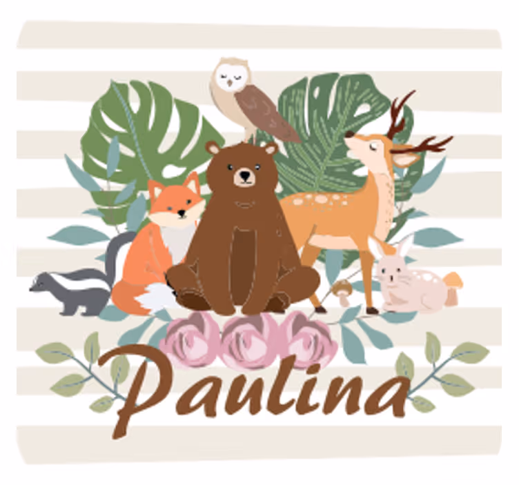 Personalizowana podkładka pod kubek urocze zwierzątka - TenStickers