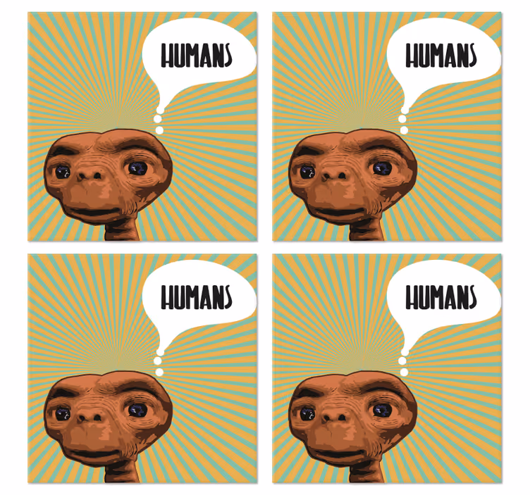 Podstawka pod kubek geek Et myślenie o ludziach - TenStickers
