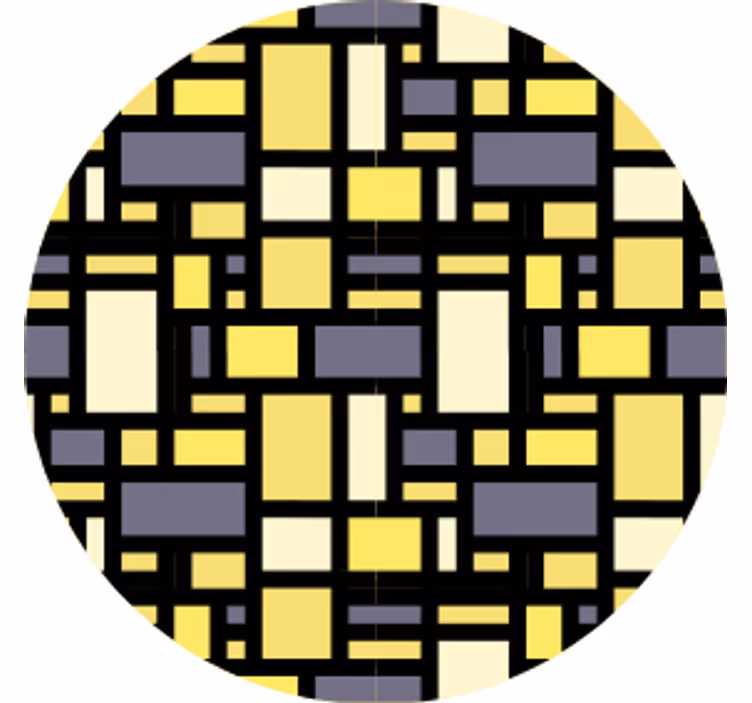 Podkładka pod kubek z wzorami geometrycznymi żółto-szarymi - TenStickers