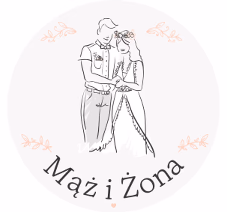 Podstawka pod kubek ślubna Urocza para z nazwą - TenStickers