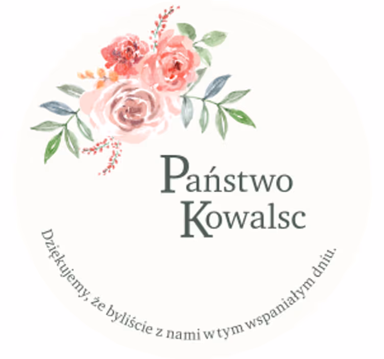 Podstawka pod kubek ślubna Dziękuję z imionami - TenStickers