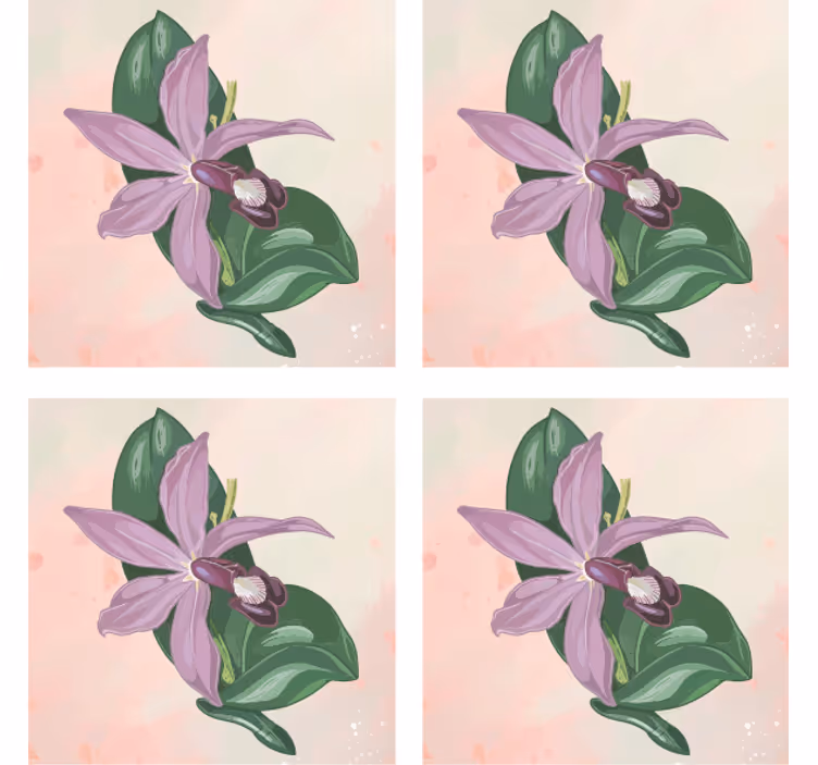 Nowoczesna podkładka pod kubek kwiat eleganckiej orchidei - TenStickers