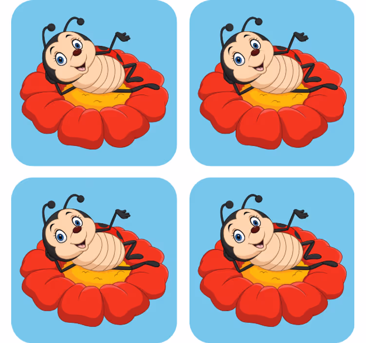 Podstawka pod kubek geek radosna postać robaka - TenStickers