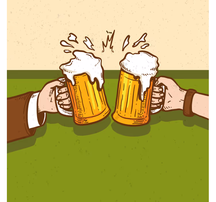 Podkładka pod piwo zderzające się kufle - TenStickers