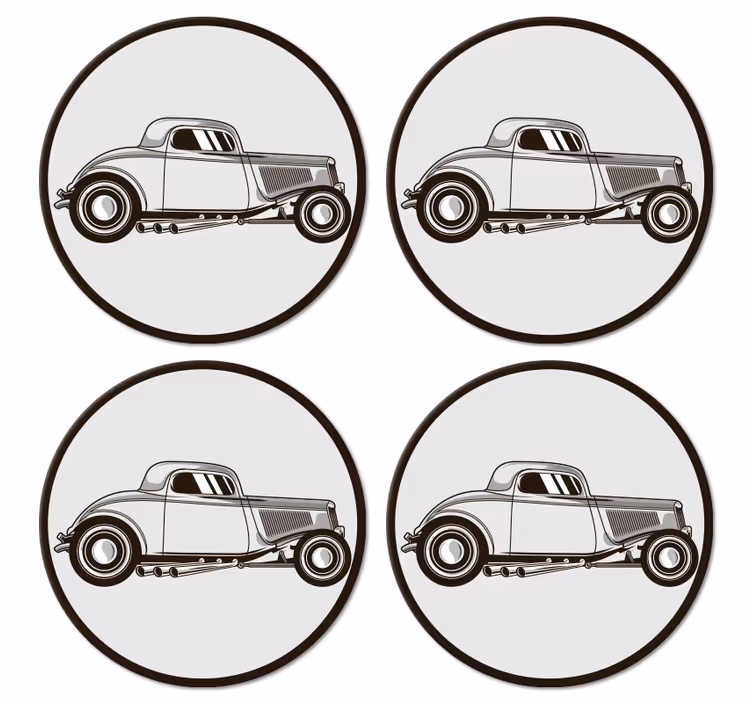 Podstawka pod kubek geek sylwetka klasycznego auta - TenStickers