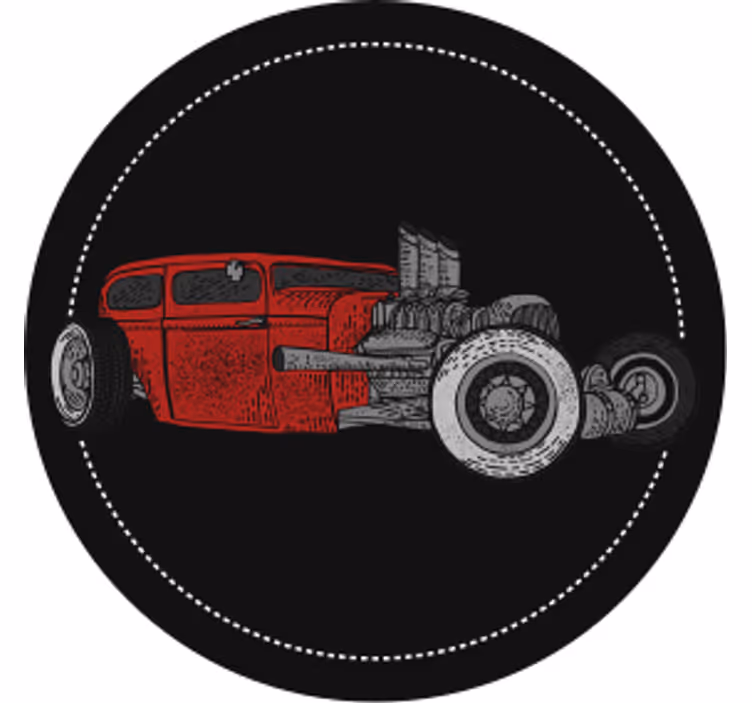 Vintage podstawka pod kubek ilustracja klasycznego hot roda - TenStickers
