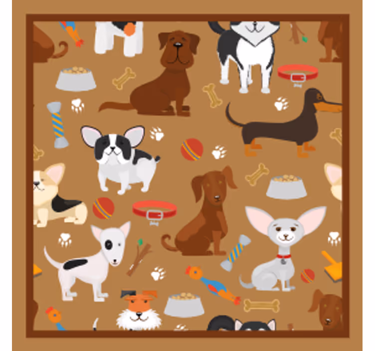 Nowoczesna podkładka pod kubek ilustracje wesołych psów - TenStickers