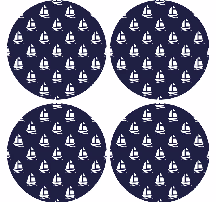 Nowoczesna podkładka pod kubek Granatowy wzór morski - TenStickers