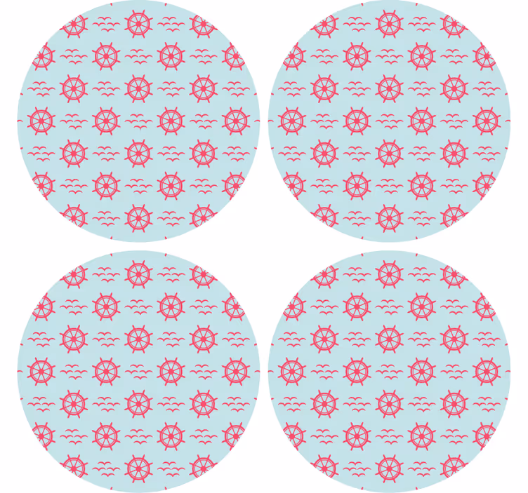 Podstawka pod kubek geek wzór morskiego koła - TenStickers