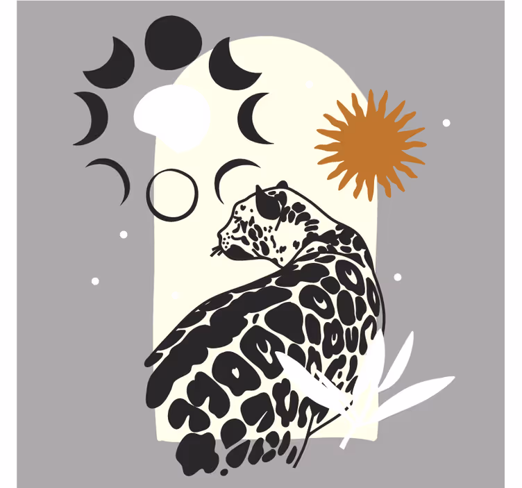 Podstawka pod kubek geek sylwetka eleganckiego lamparta - TenStickers