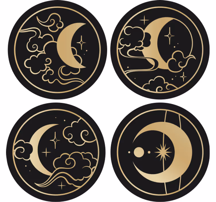 Podstawka pod kubek geek z wzorami księżycowymi - TenStickers