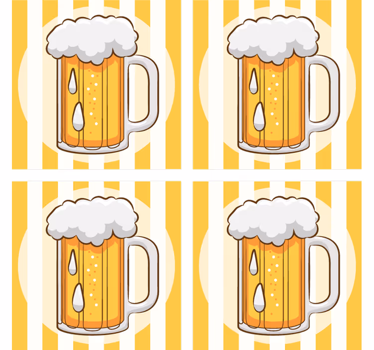 Podkładka pod piwo z ilustracją kufla - TenStickers