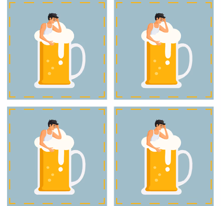 Podkładka pod piwo z relaksującą ilustracją kufla - TenStickers