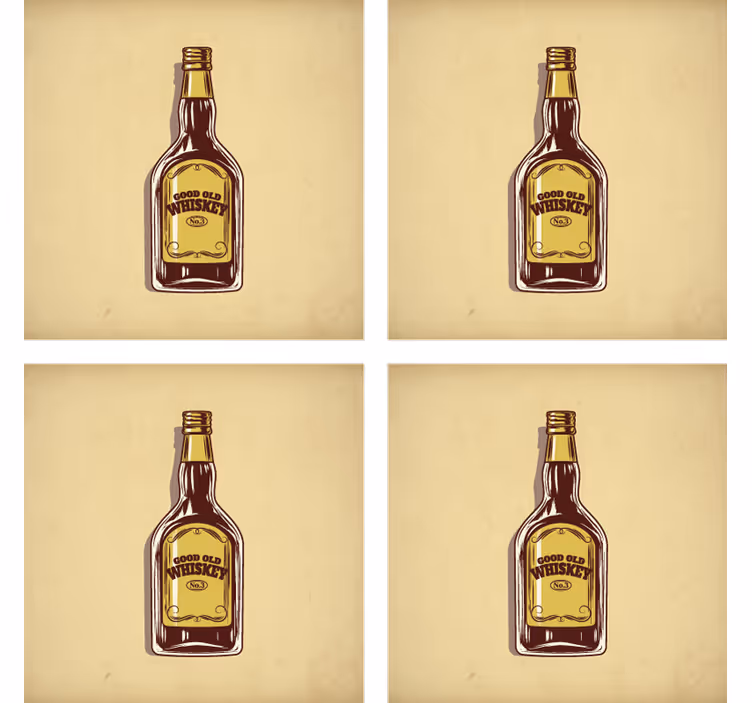 Podkładka pod piwo stara butelka whisky - TenStickers