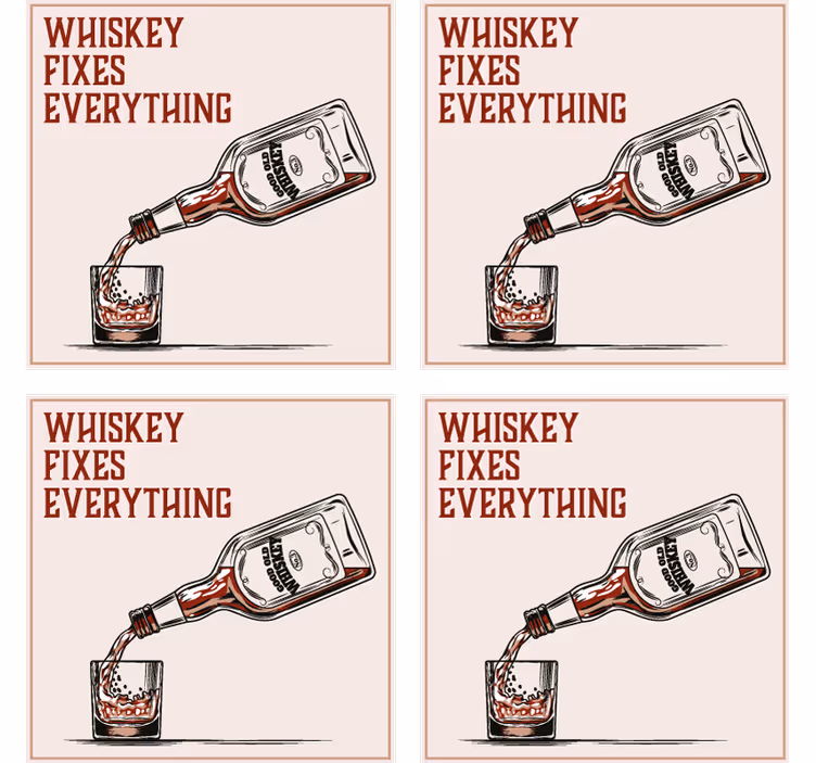 Podkładka pod kubek z tekstem wizualizacja nalewania whisky - TenStickers
