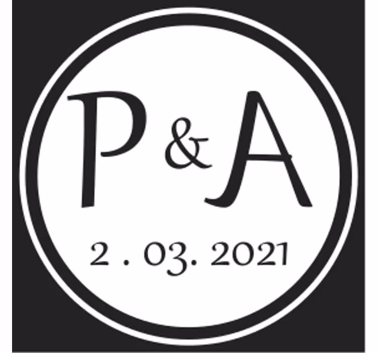 Personalizowana podkładka pod kubek z inicjałami - TenStickers