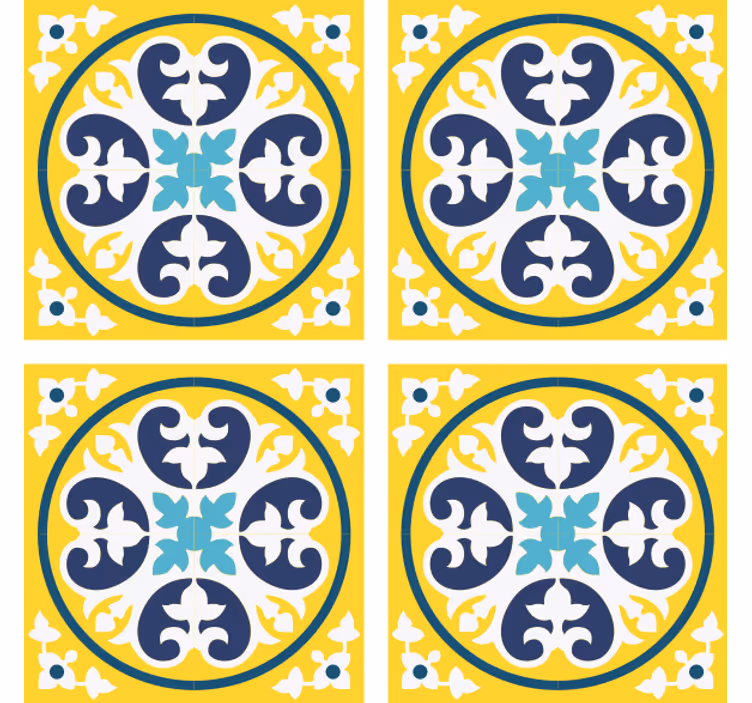 Podkładka pod kubek płytki wzór kwiatowy ceramiczna - TenStickers