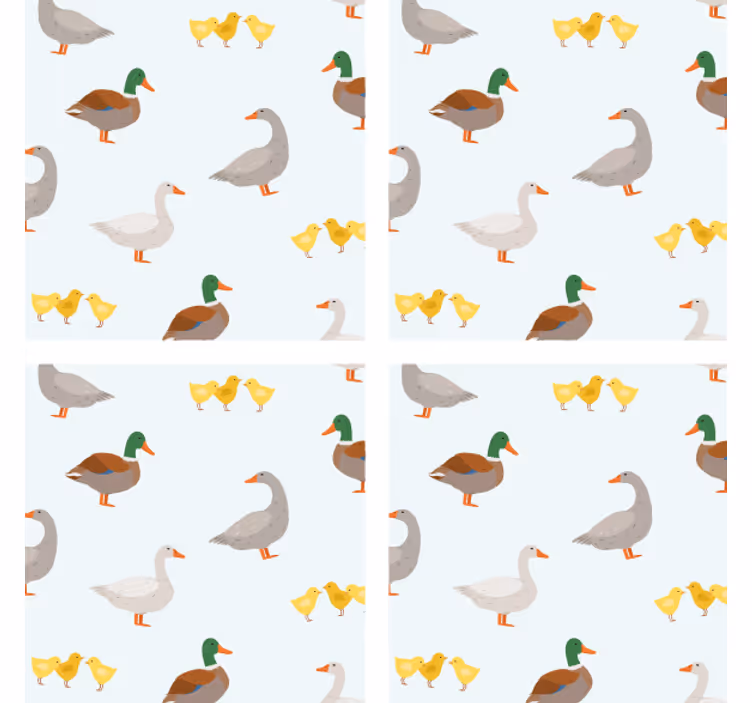 Personalizowana podkładka pod kubek w wesołe kaczki - TenStickers