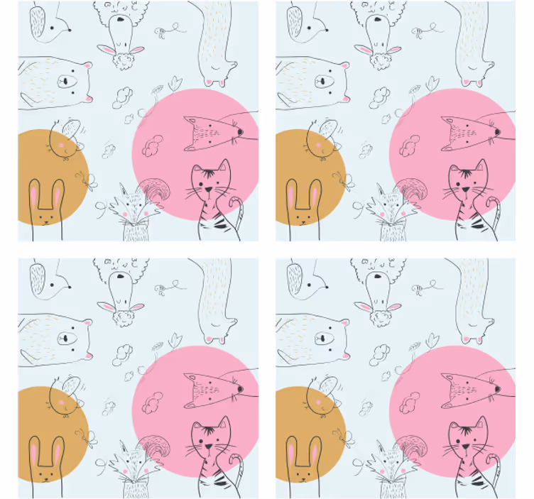 Podstawka pod kubek geek z zabawnymi ilustracjami zwierząt - TenStickers