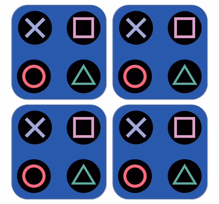Podstawka pod kubek geek Zabawny kolorowy wzór playstation - TenStickers