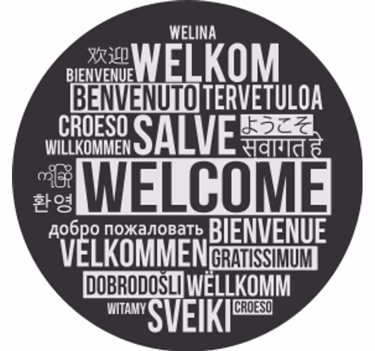 Podkładka pod piwo wieljĘzyczne powitanie - TenStickers