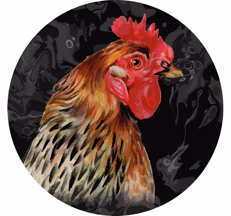 Vintage podstawka pod kubek realistyczny portret koguta - TenStickers