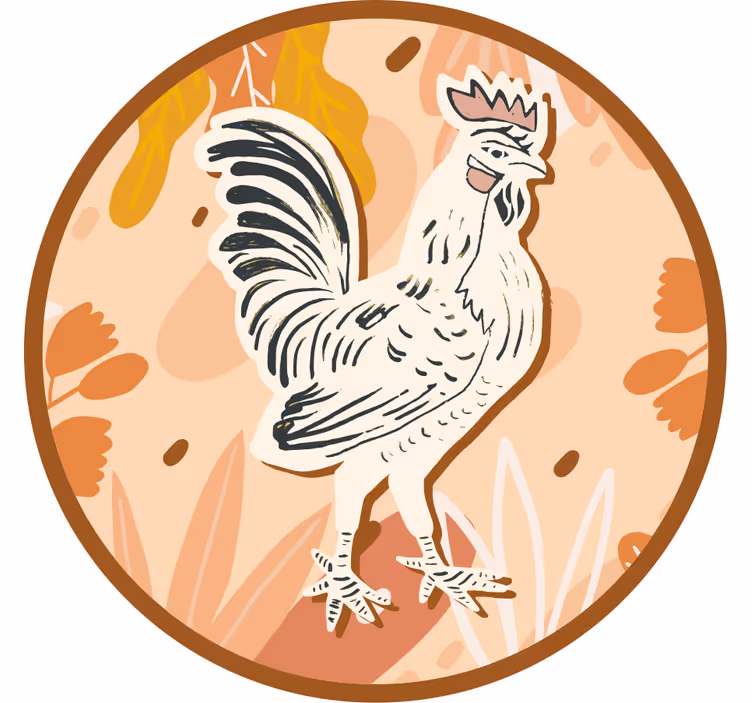 Podstawka pod kubek geek z ilustracją stylizowanego koguta - TenStickers